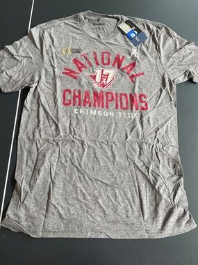 Fanatics Gray and Crimson Alabama National Champions Tee